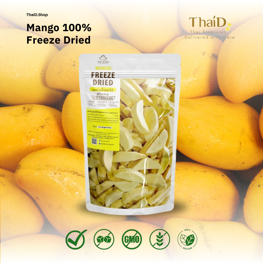 Mango 100% - Thai Fruit, Crunchy Freeze-Dried, Made from Real Fruit